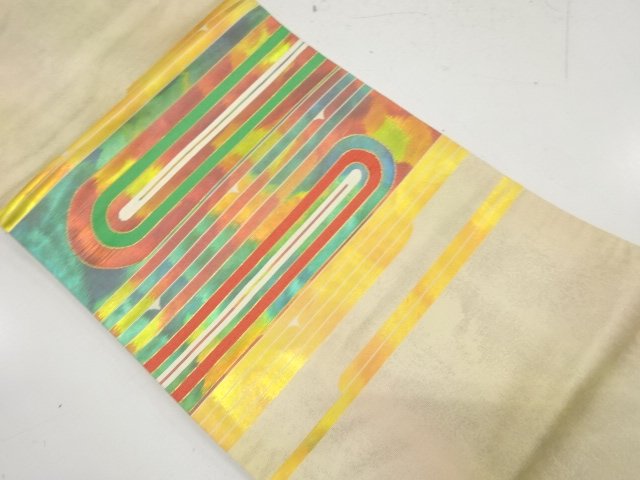 抽象模様織り出し　名古屋帯